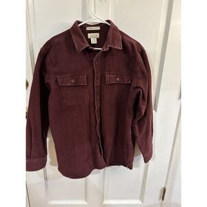 LL Bean Chamois Cloth Shirt Mens Size Large Flannel Traditional Fit Button Up